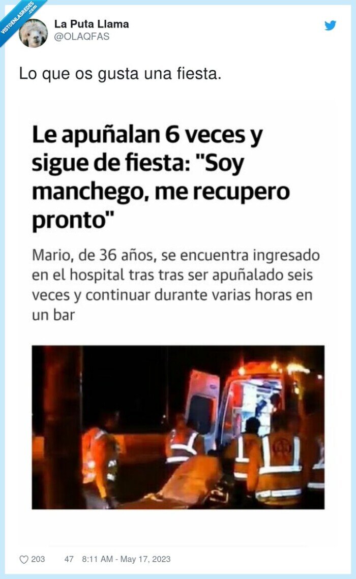 fiesta,gustar,apuñalado