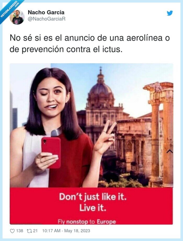 prevención,aerolínea,anuncio,ictus