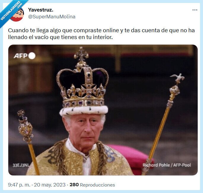 vacío,comprar,online,rey carlos