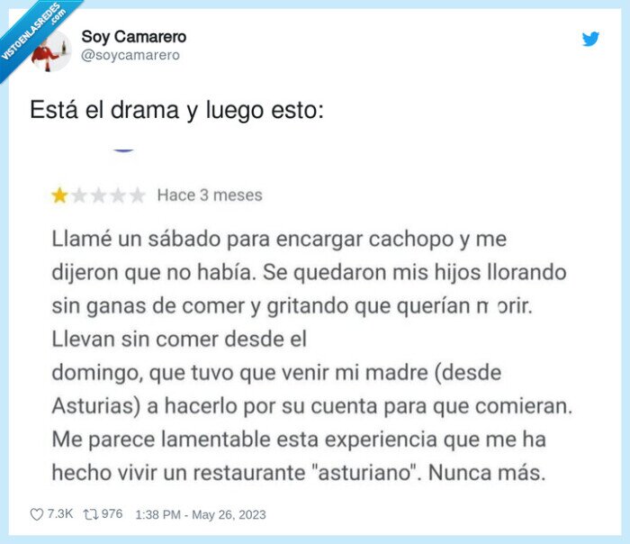drama,cachopo,niños,comer