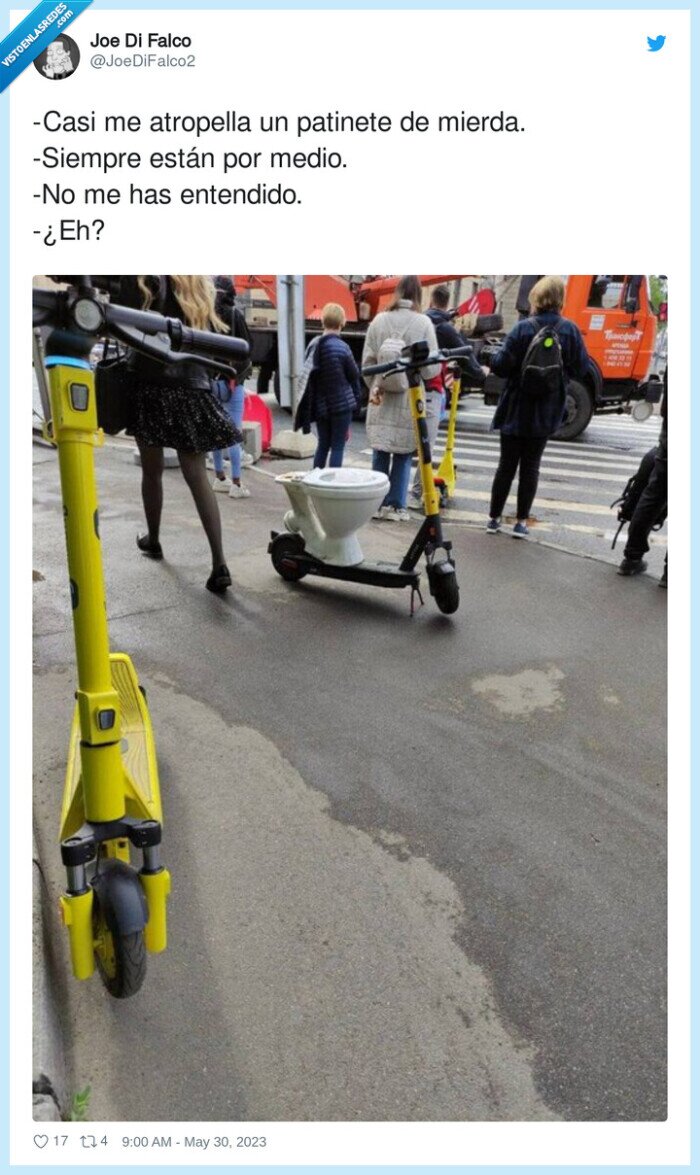 atropellar,wc,patinete,retrete,mierda