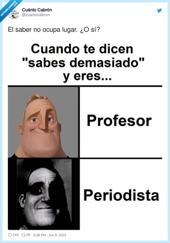 profesor,periodista,saber demasiado