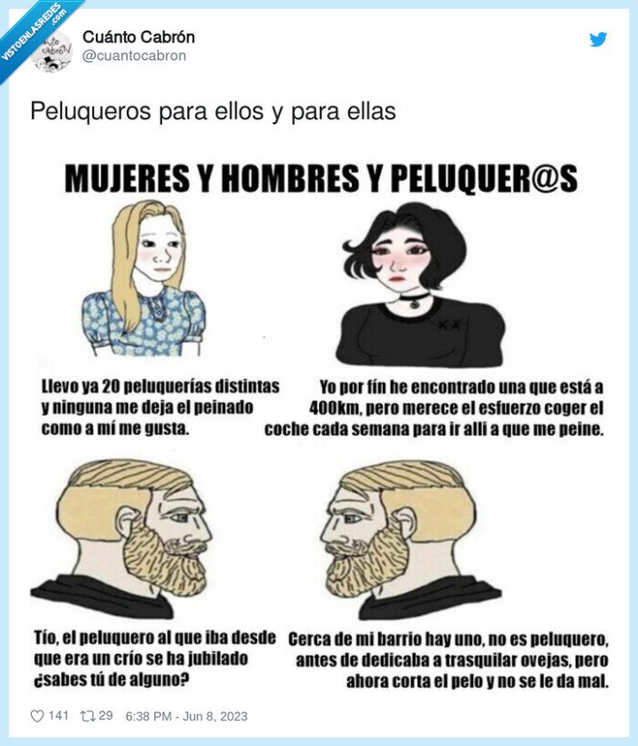peluqueros,ellos,ellas,diferencias,cortar