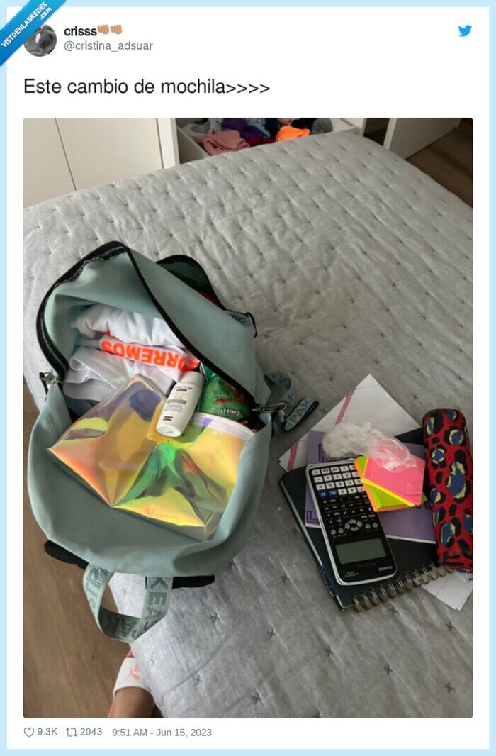 mochila,cambio,verano