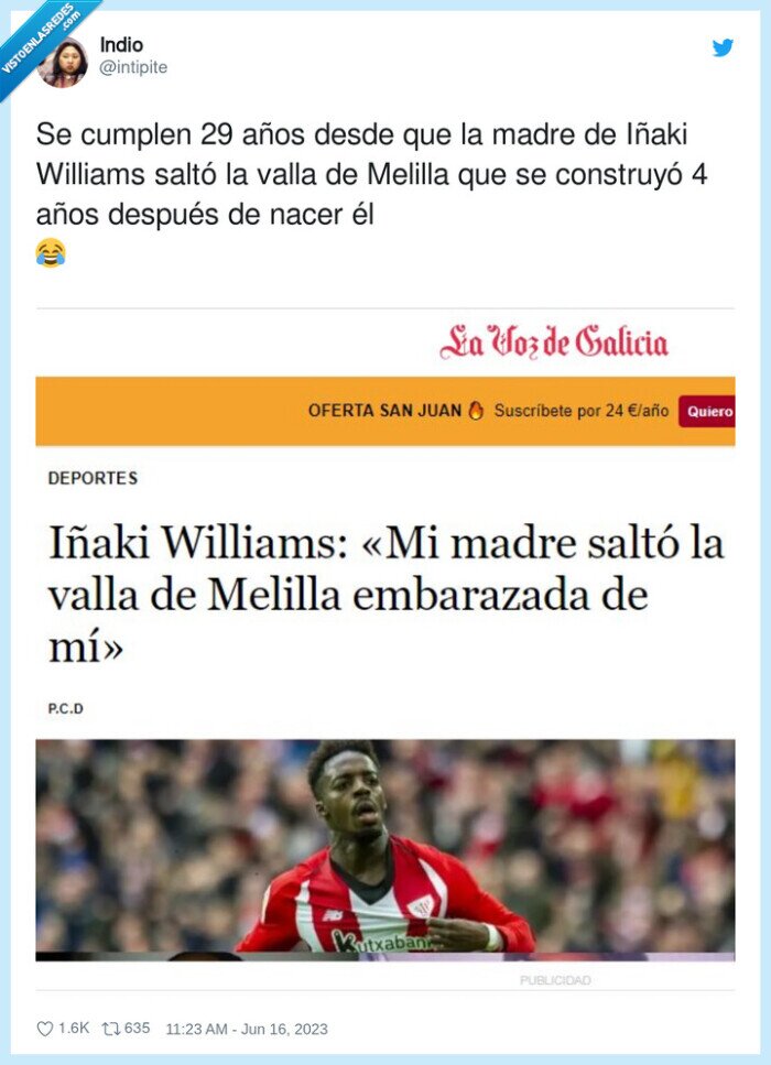 construirse,muralla,fake,después,melilla,iñaki williams