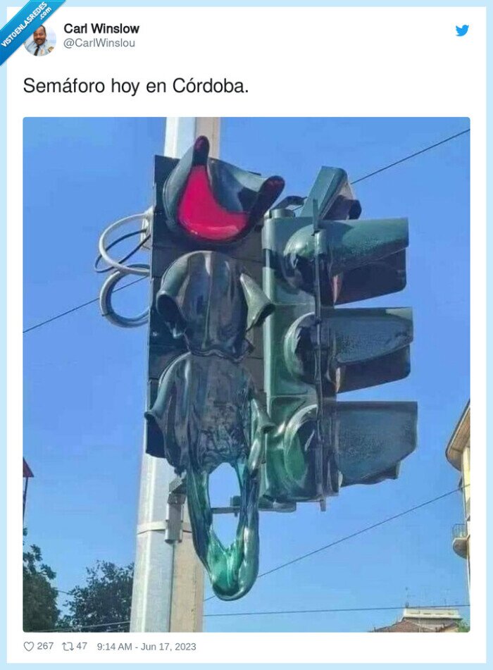 semáforo,córdoba,calor,derretido