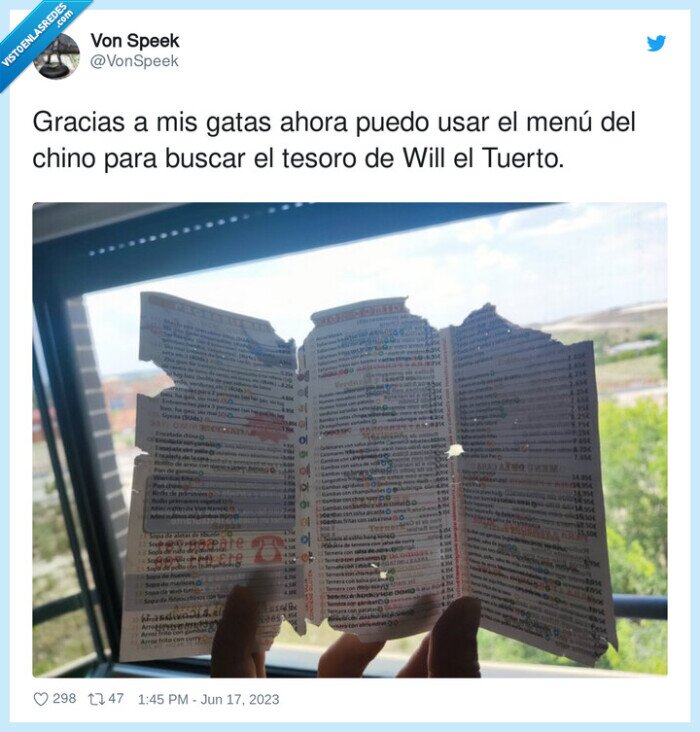 gracias,buscar,tesoro,tuerto,gatas,menu,carta