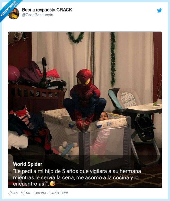 spiderman,cuna,proteger