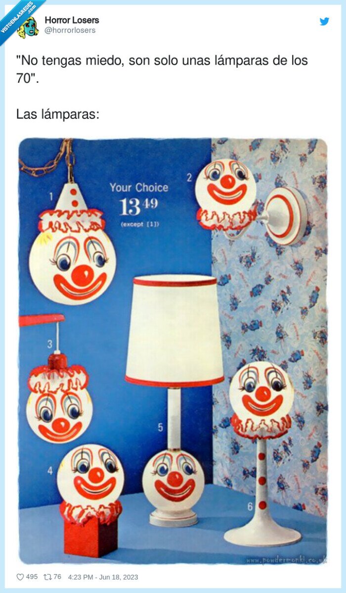 lámparas,payasos,miedo