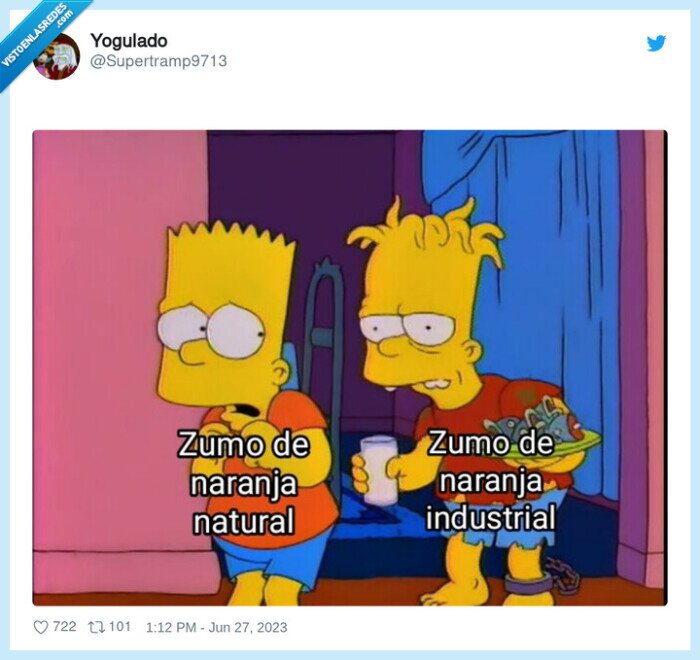 bart simpson,zumo,natural,naranja