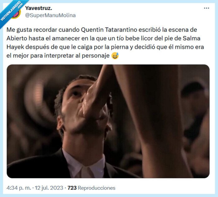 tarantino,pie,salma hayek,abierto hasta el amanecer