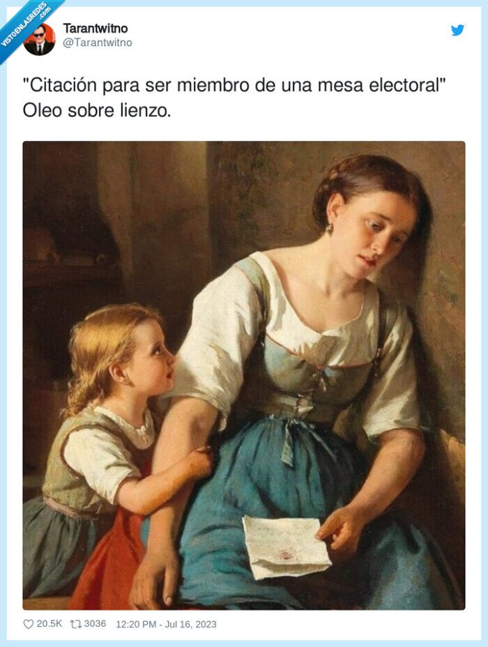 mesa electoral,citación,elecciones,oleo sobre lienzo