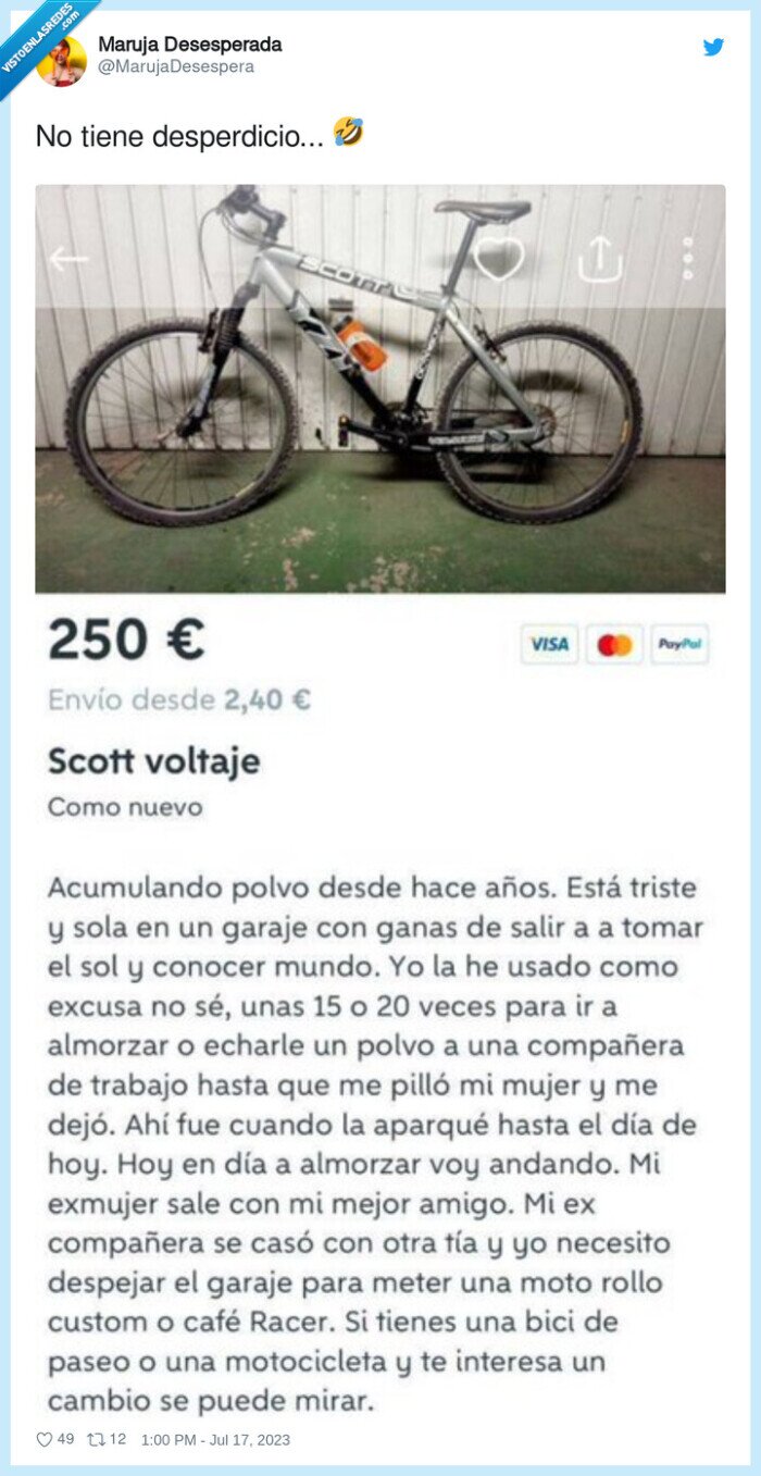 venta,wallapop,cuernos,mujer,divorcio