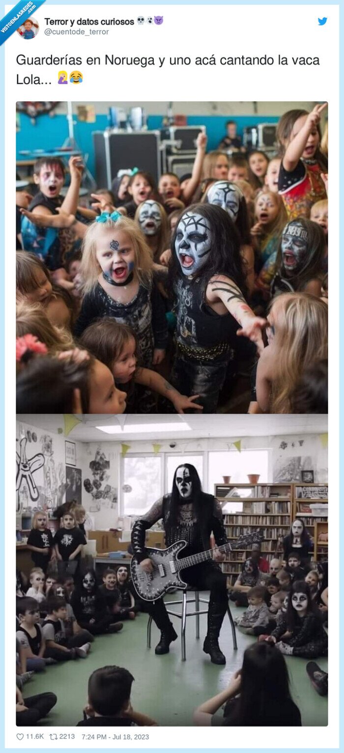 guarderías,cantando,noruega,heavy metal