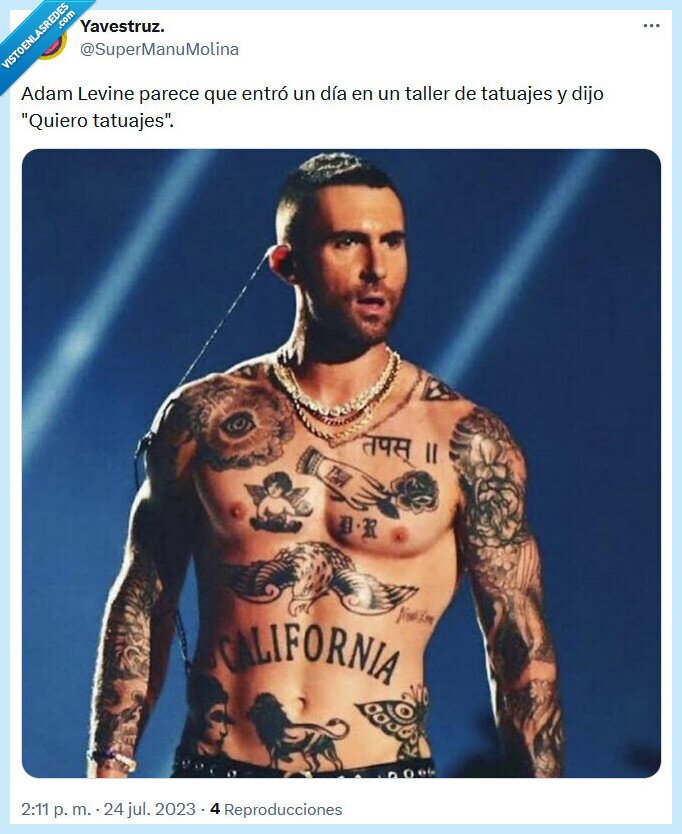 adam levine,tatuajes,taller
