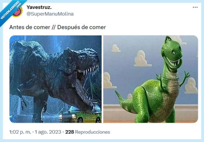 comer,antes,después,dinosaurio