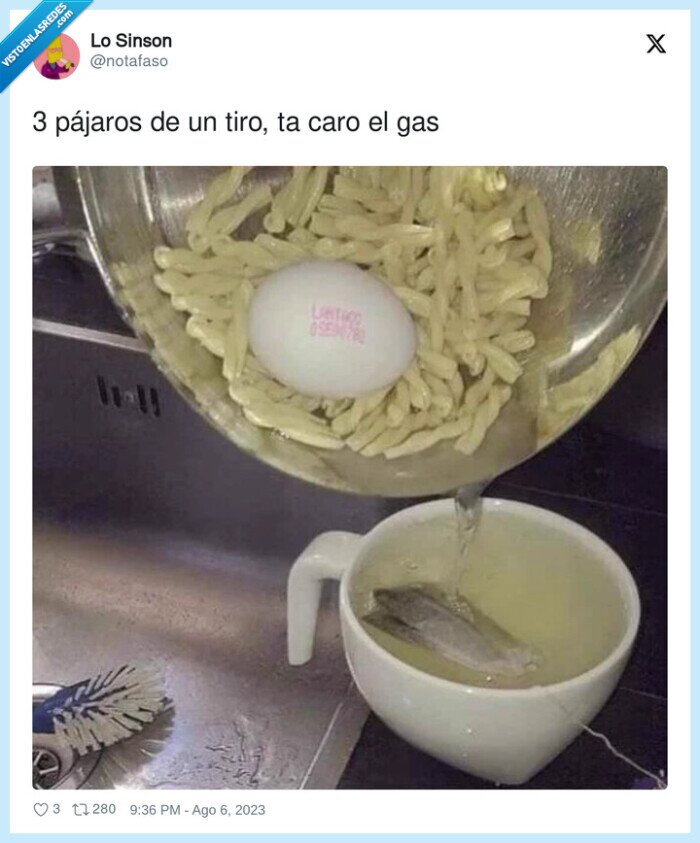 té,huevo,pasta,hervir