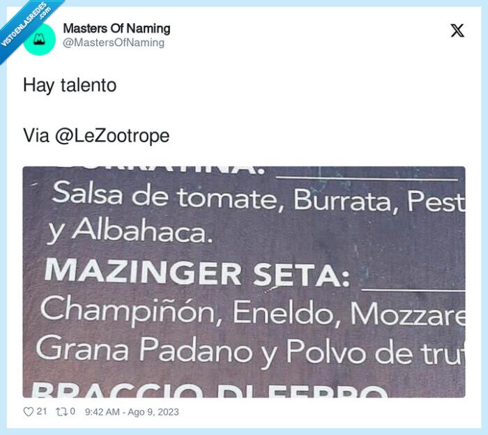 pizza,menu,mazinger seta