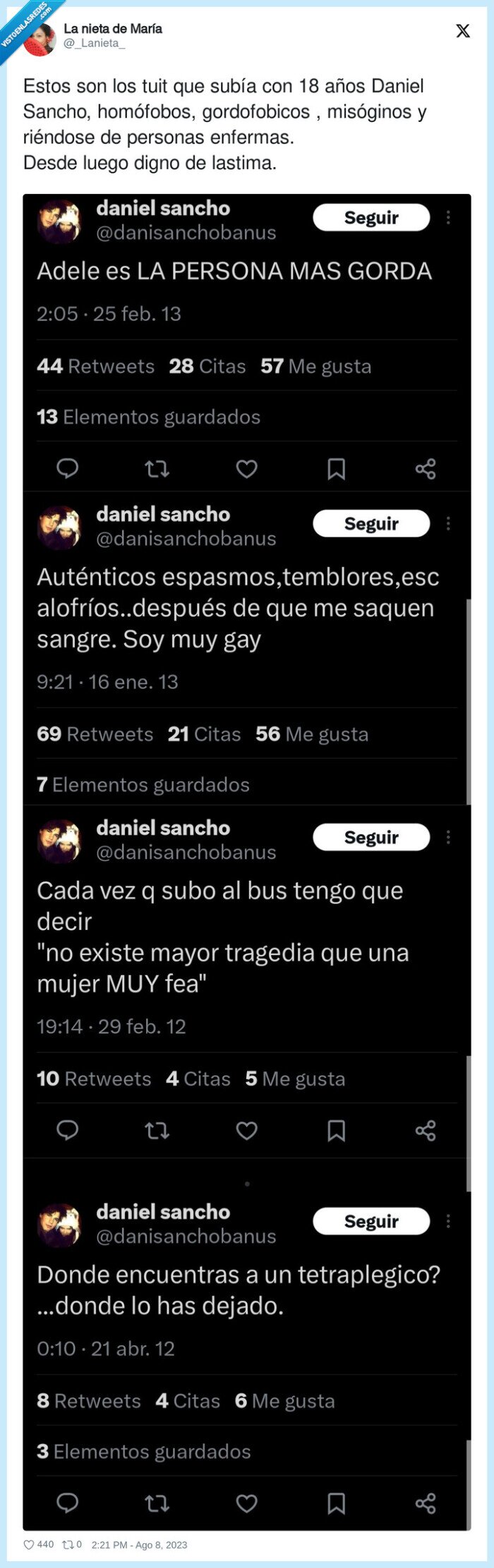 gordofobicos,homófobos,misóginos,risas,daniel sancho