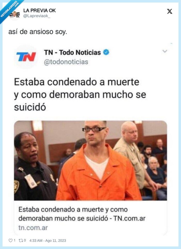 condenado a muerte,suicidio,tardar,ansia