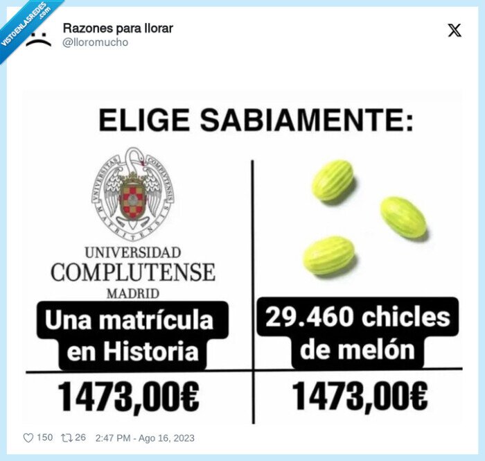 universidad,matricula,chicles,melon