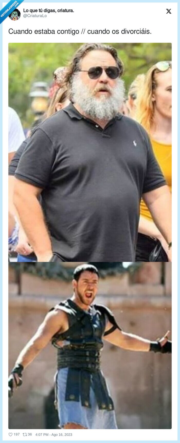 divorcio,gladiator,cuidarse,gym