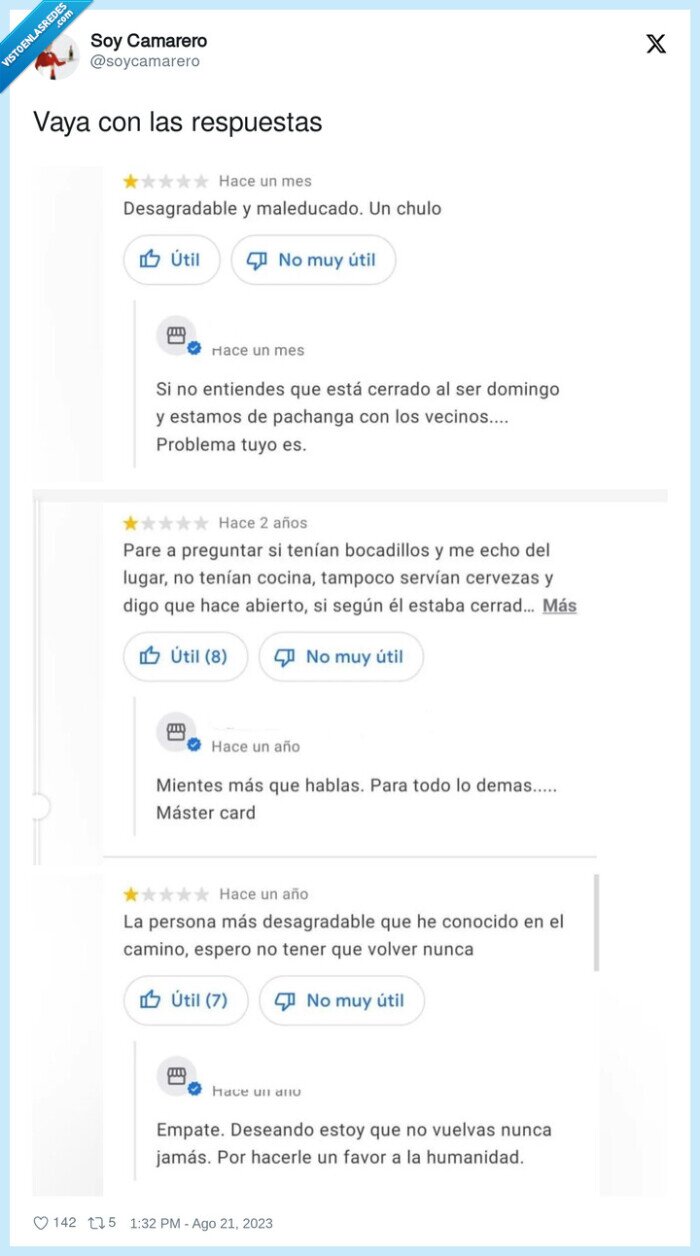 respuestas,reseñas,review,bar