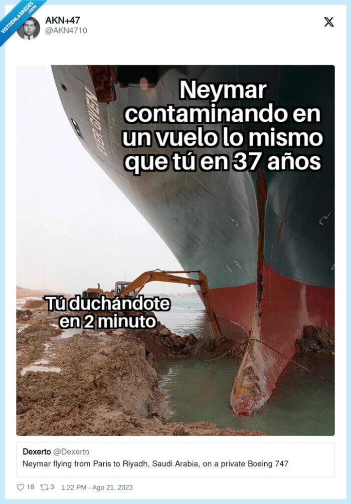 neymar,vuelo privado,contaminacion