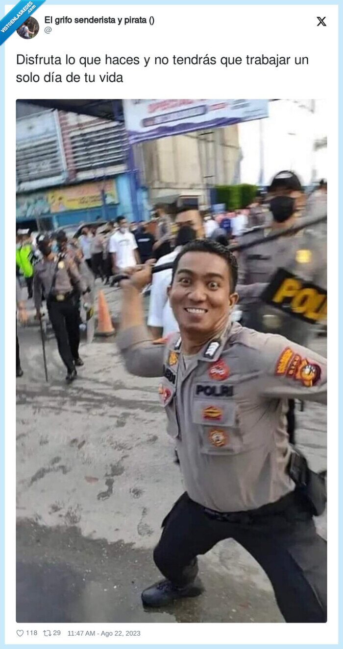 disfrutar,trabajar,policia