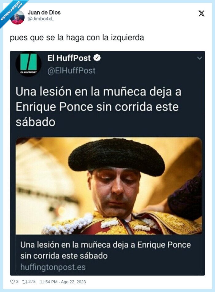 paj a,enrique ponce,lesion,muñeca