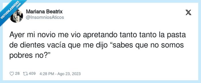 pasta de dientes,vacía,pobres,novio,exprimir,apretar