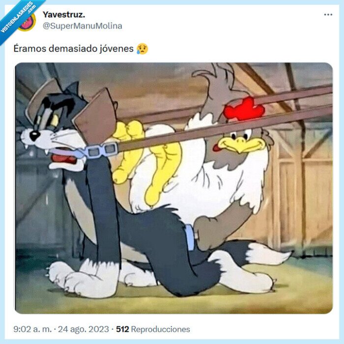 demasiado,jóvenes,tom y jerry