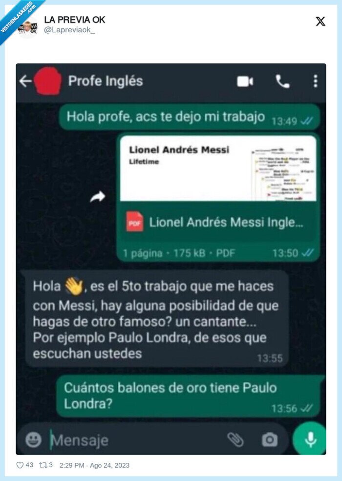 trabajo,messi,balon de oro,paulo londra
