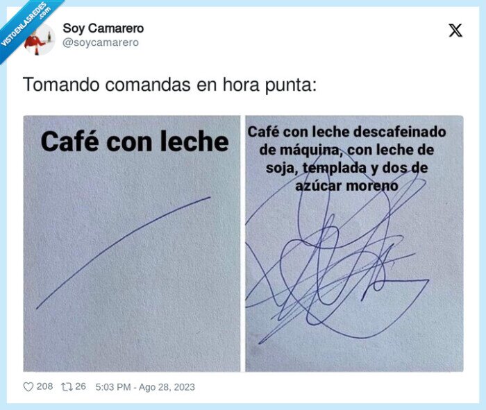 comandas,tomando,hora punta