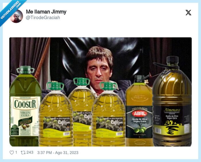 scarface,aceite de oliva,caro,coca