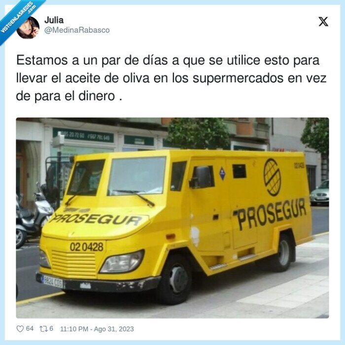 prosegur,furgoneta,transporte,aceite de oliva