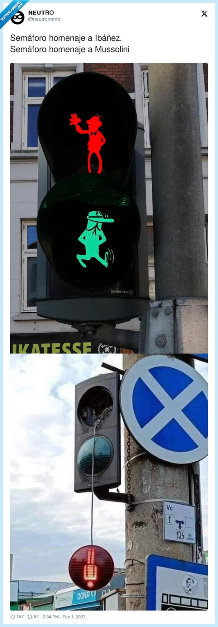 semáforo,mussolini,homenaje,ibáñez