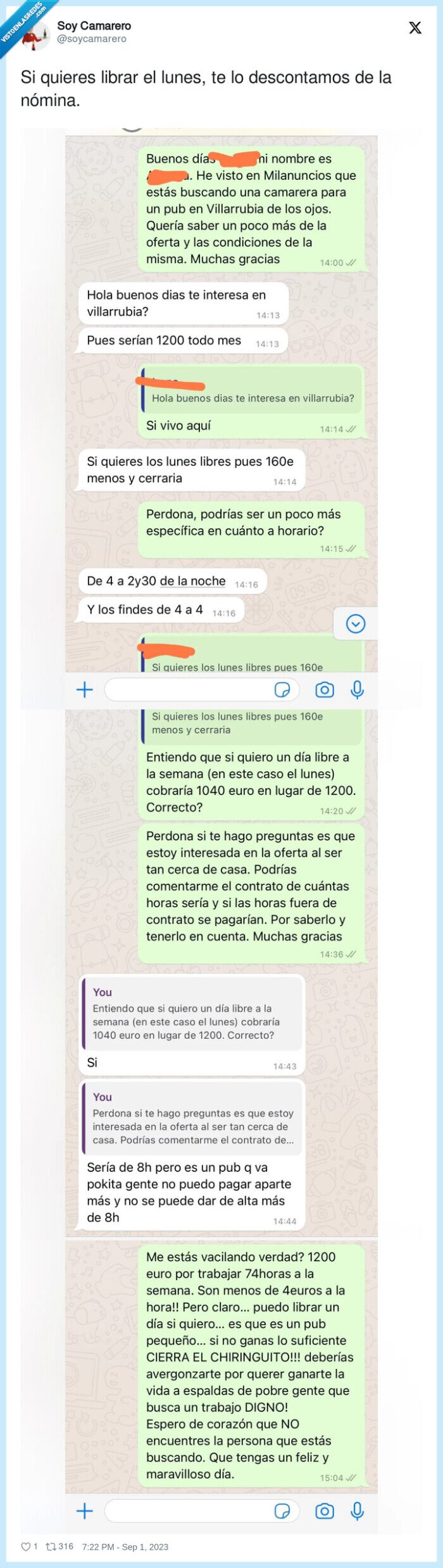 descontar,nómina,librar,lunes