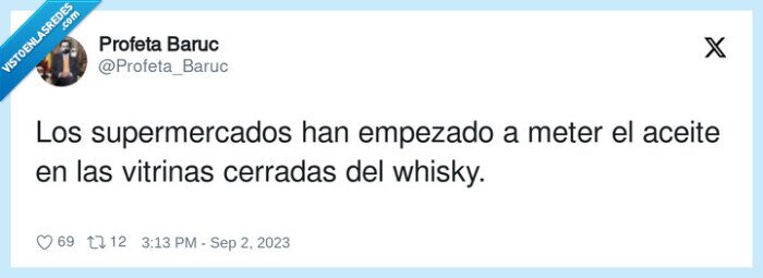 supermercados,vitrinas,cerradas,aceite de oliva,caro,precio,whisky