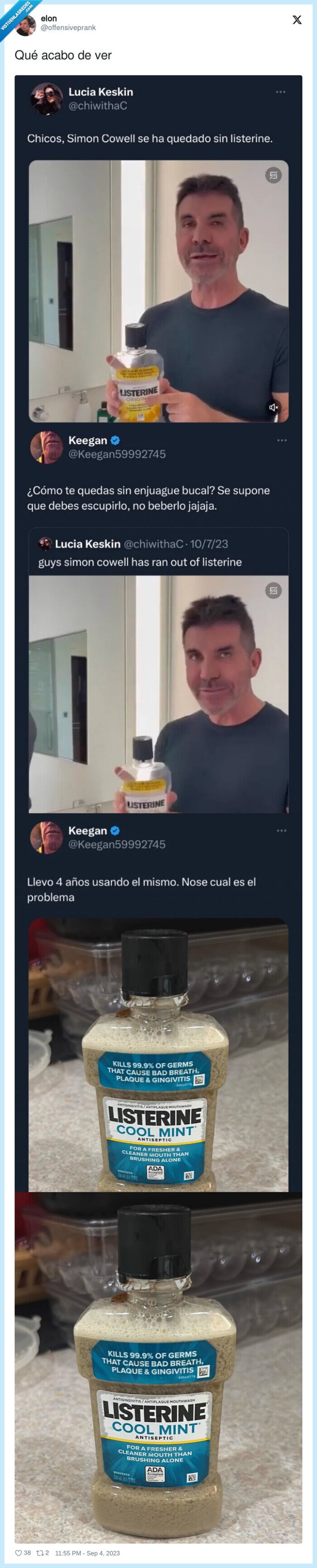 listerine,reciclar,enjuague,simon cowell