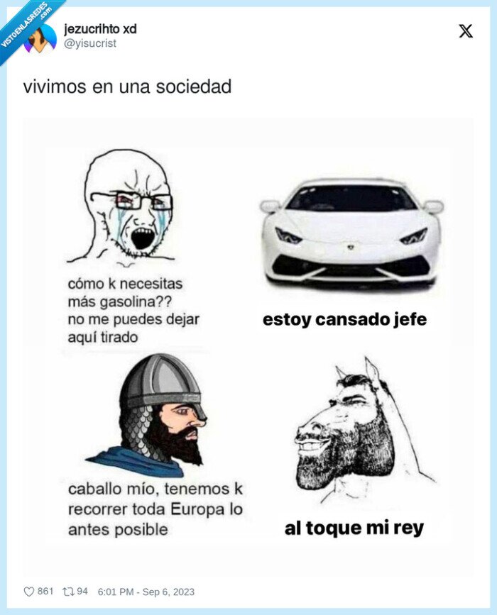 cansado,coche,caballo