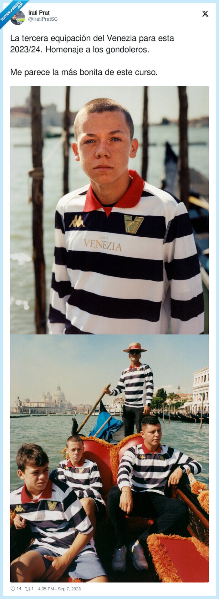 equipación,gondoleros,homenaje,venezia,2023/24