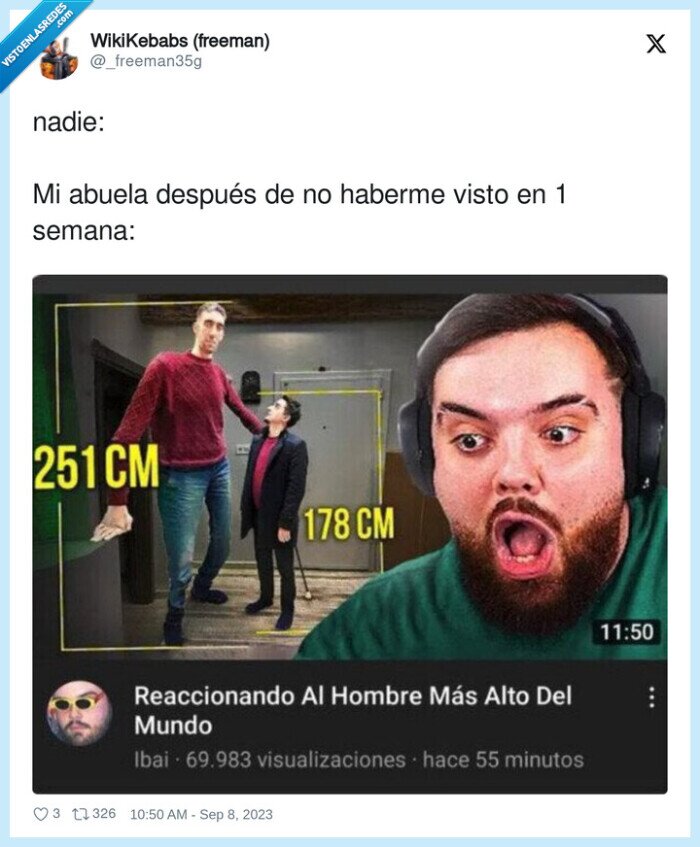 estas alto,abuela,ibai,reaccionar