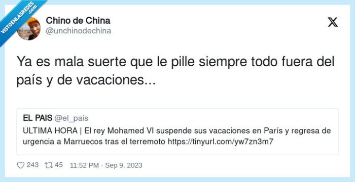 vacaciones,rey mohamed vi,marruecos,terremoto,dep