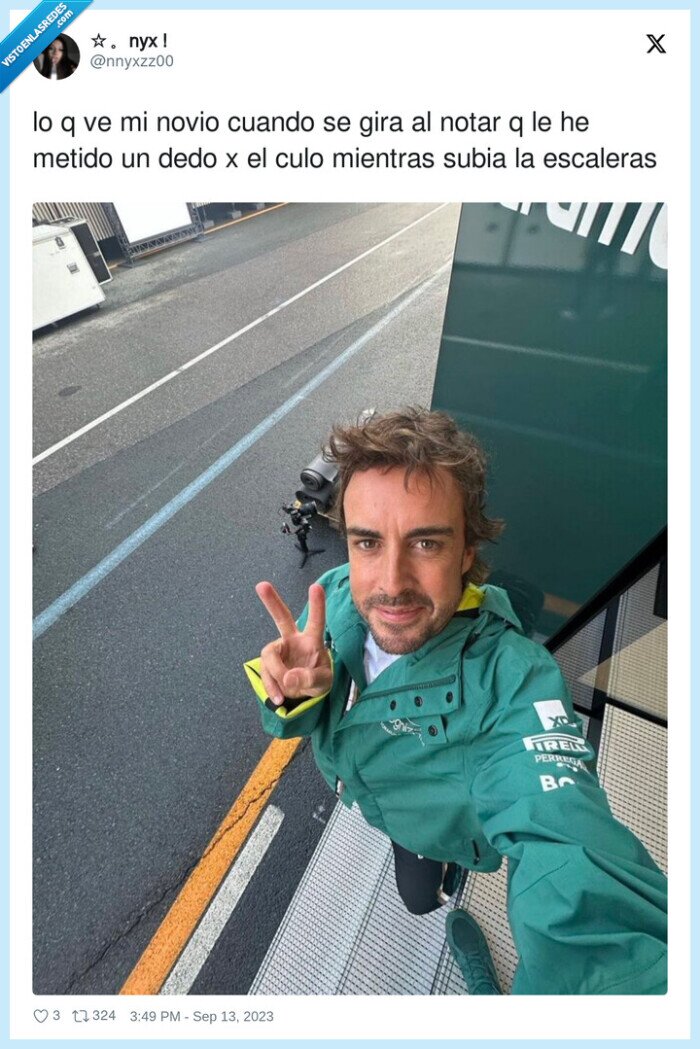 escaleras,fernando alonso,metido,novio,notar