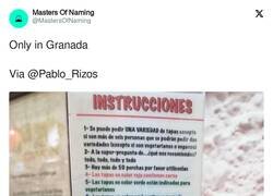 Enlace a Instrucciones top en un bar de tapas en Granada