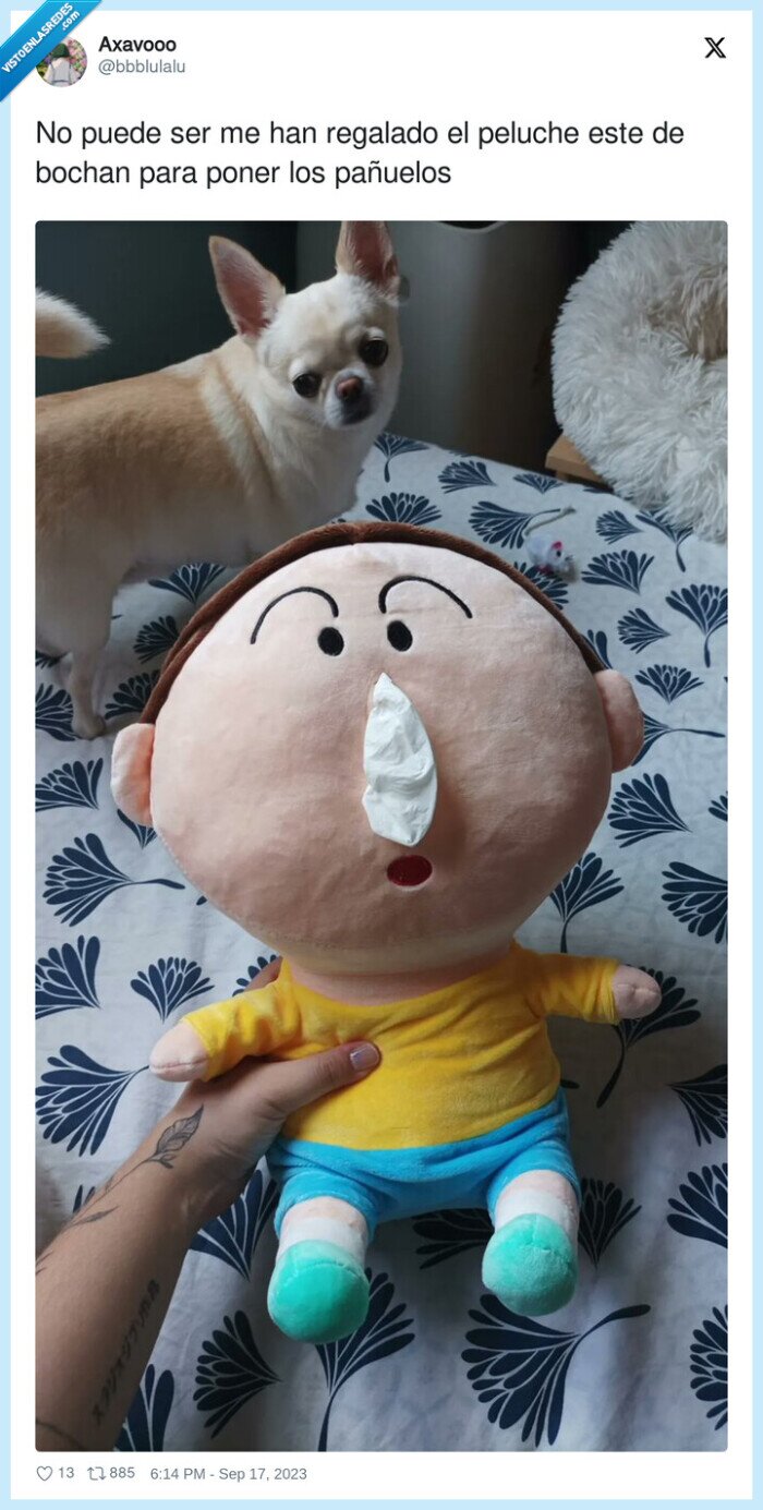 pa&ntilde;uelos,regalado,peluche,bochan,shinchan