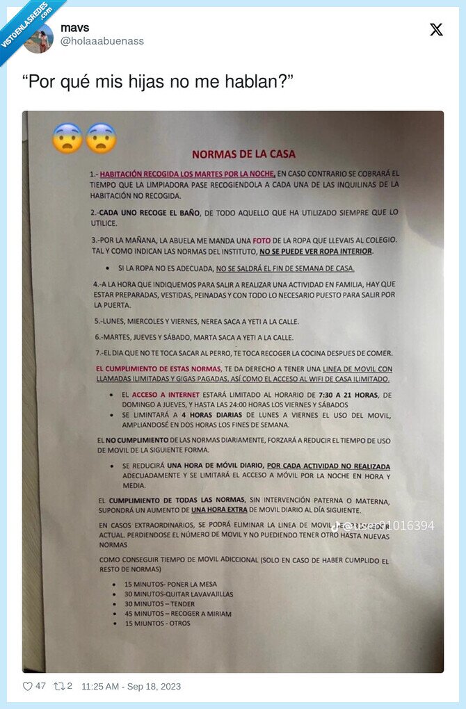 padres,normas,nota,hijas