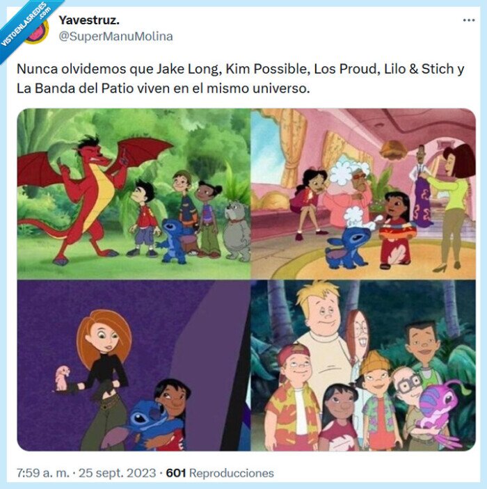 banda del patio,kim possible,jake long,lilo stich,universo