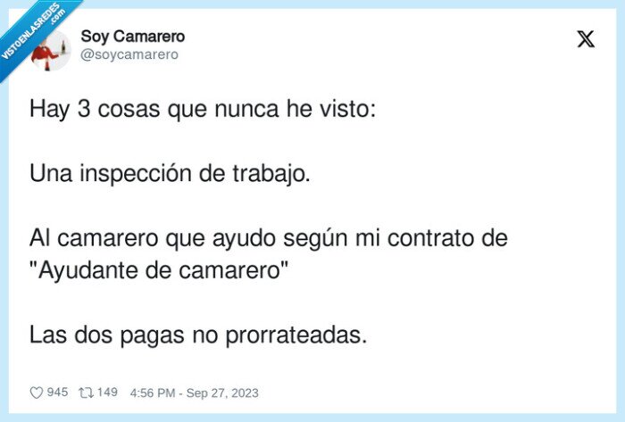 prorrateadas,inspección,camarero,contrato,ayudante,trabajo